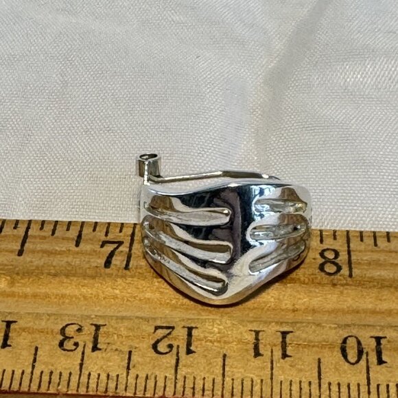 VTG Silver Untested Wavy Design Hoop Earrings Lever Back Posts 0.75'' Length - Picture 6 of 8